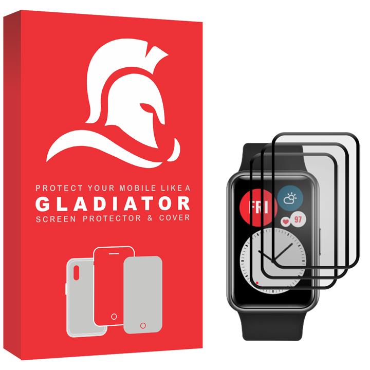 محافظ صفحه نمایش گلادیاتور مدل GWP3000 مناسب برای ساعت هوشمند هوآوی Watch Fit بسته سه عددی Gladiator GWP3000 Screen Protector For Huawei Watch Fit Pack of 3